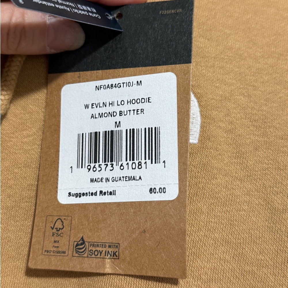 The North Face Women's Evolution Beige Hi-Lo Long Sleeve Hoodie NWT Size Medium - Picture 5 of 6